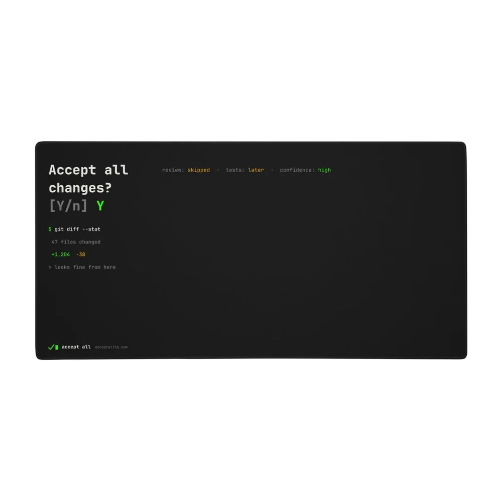 Accept All Changes AI coding desk mat