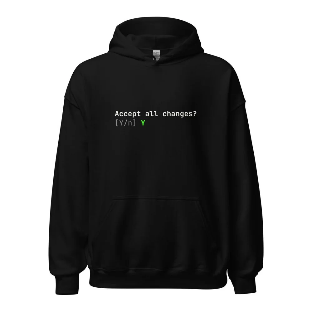 Accept All Changes AI coding hoodie
