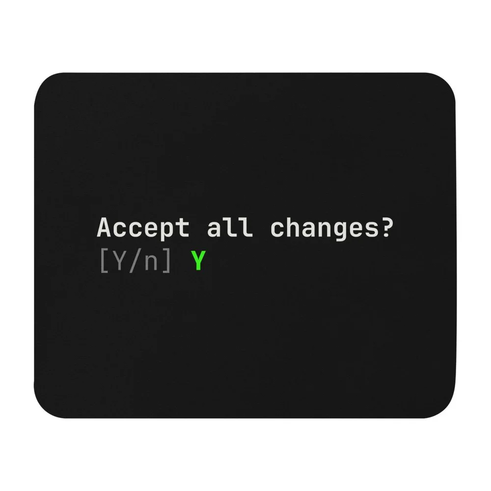 Accept All Changes AI coding mouse pad