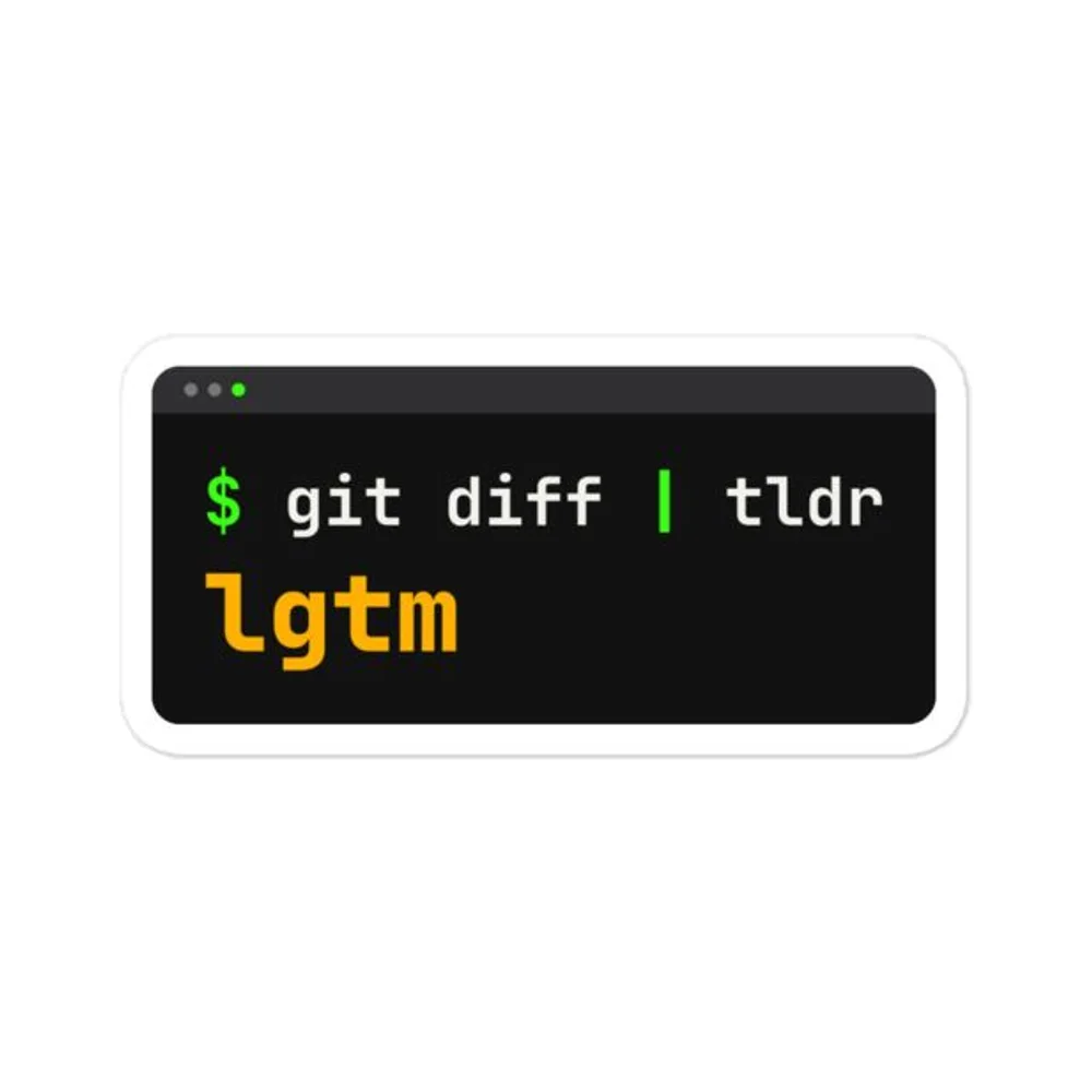 diff | tldr AI coding sticker