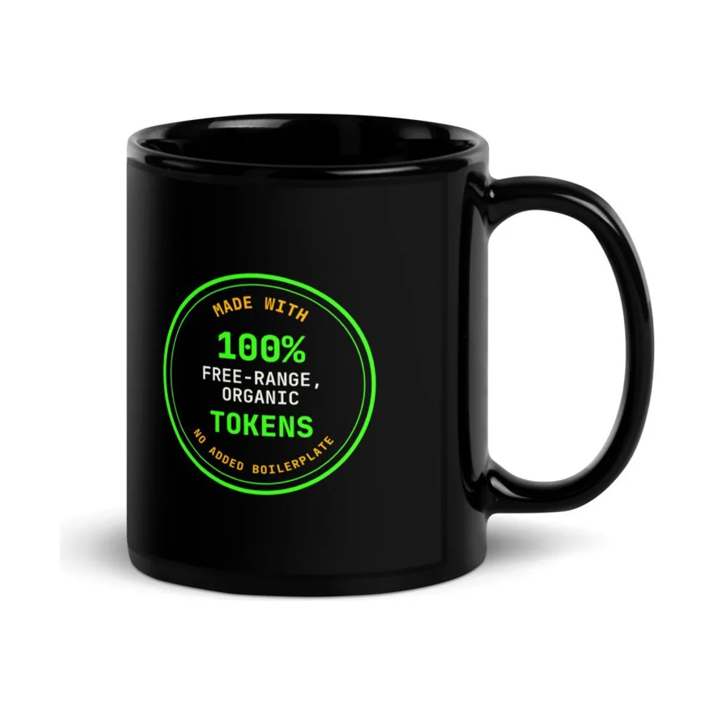 Free-Range Tokens AI coding mug