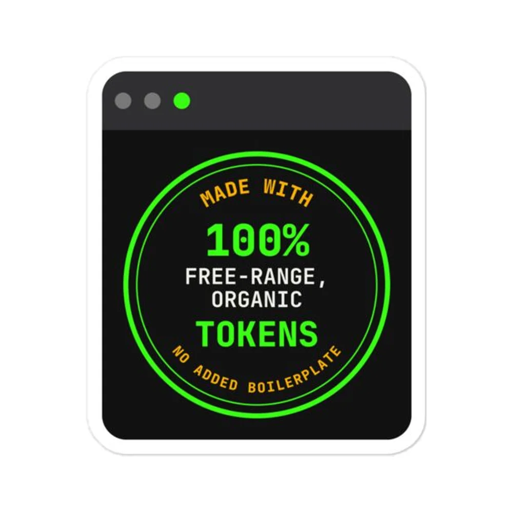 Free-Range Tokens AI coding sticker