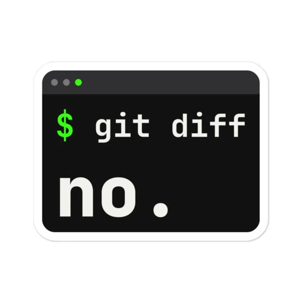 git diff? no. AI coding sticker
