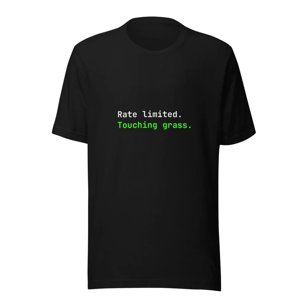 Rate Limited AI coding t-shirt